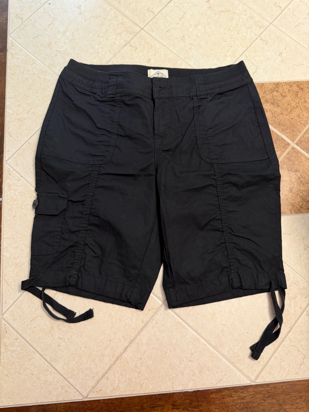St. John's Bay Black Women's Cargo Bermuda Shorts